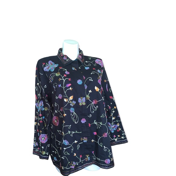 The Quacker Factory Sequins Shacket Button-Down Jacket, Size 1X - Picture 16 of 16